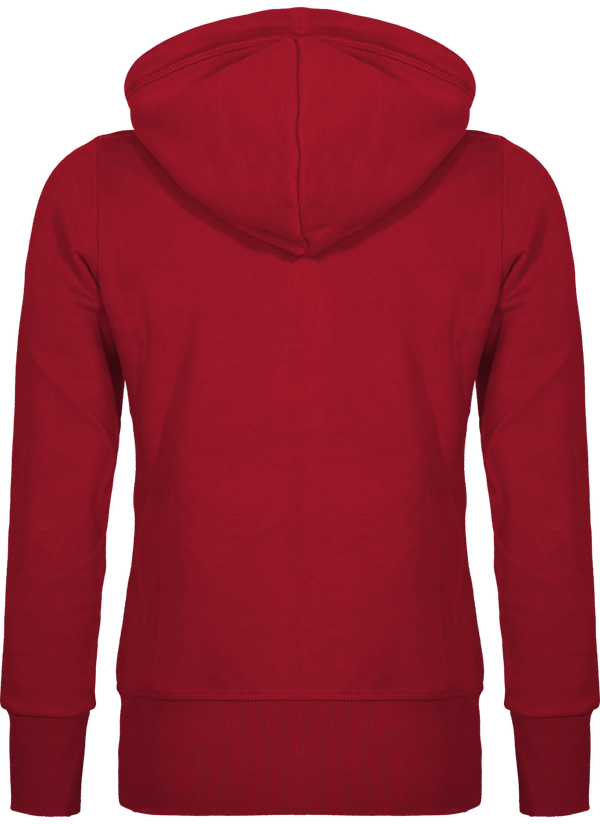 Sweat shirt vintage zippe a capuche femme dos Vintage Dark Red