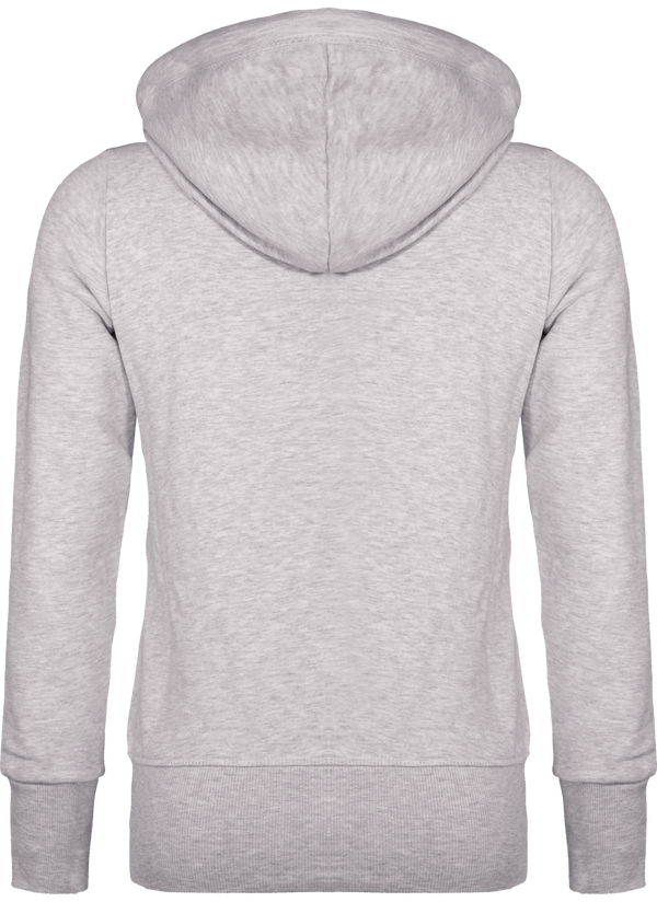 Sweat shirt vintage zippe a capuche femme dos Ash Heather