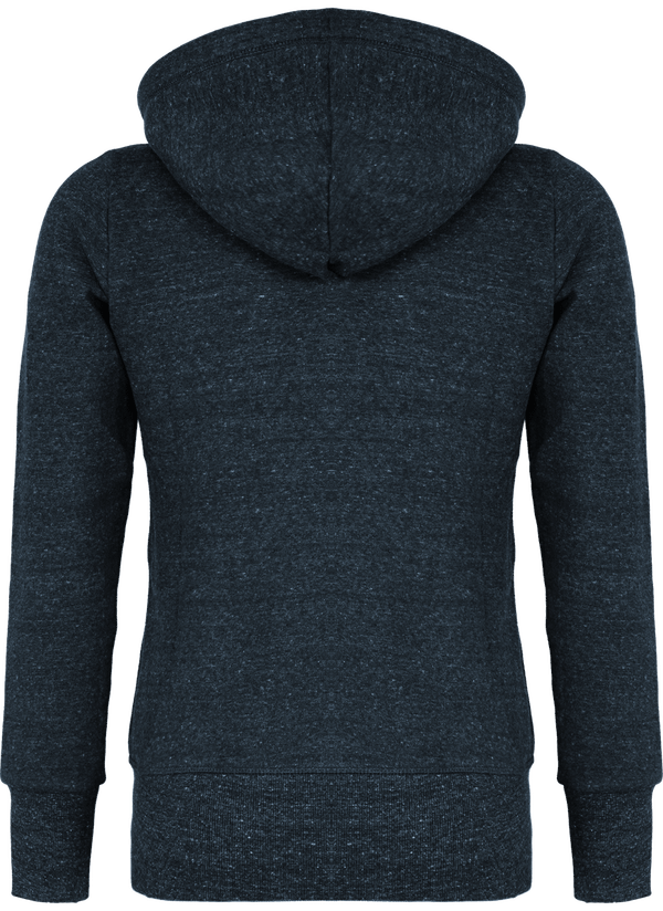 Sweat shirt vintage zippe a capuche femme dos Night Blue Heather