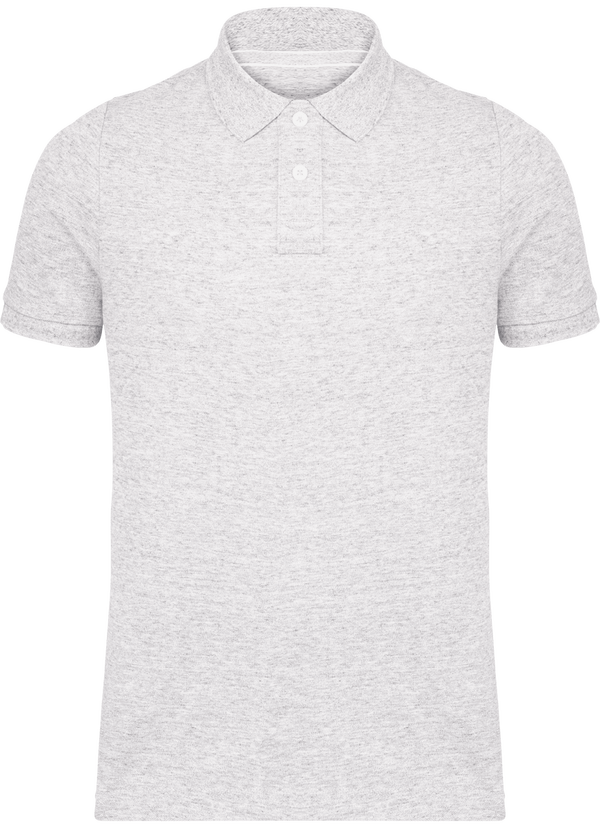 Polo Homme Vintage | Broderie Et Impression | 100% Coton Maille Piquée Ash Heather