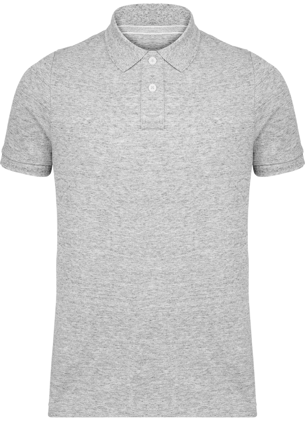 Polo vintage manches courtes homme face Slub Grey Heather