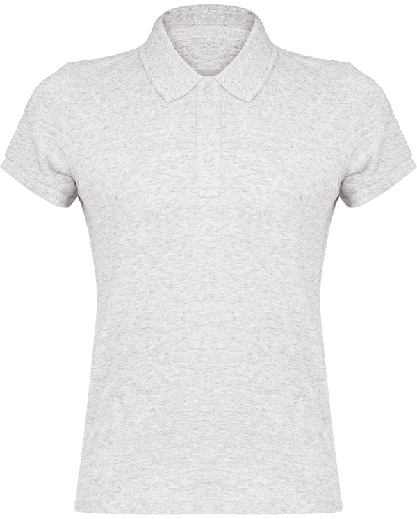 Polo Femme Vintage | Broderie Et Impression | 100% Coton Maille Piquée Ash Heather
