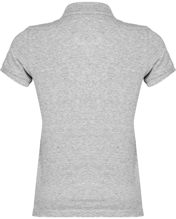 Polo vintage manches courtes femme dos Slub Grey Heather