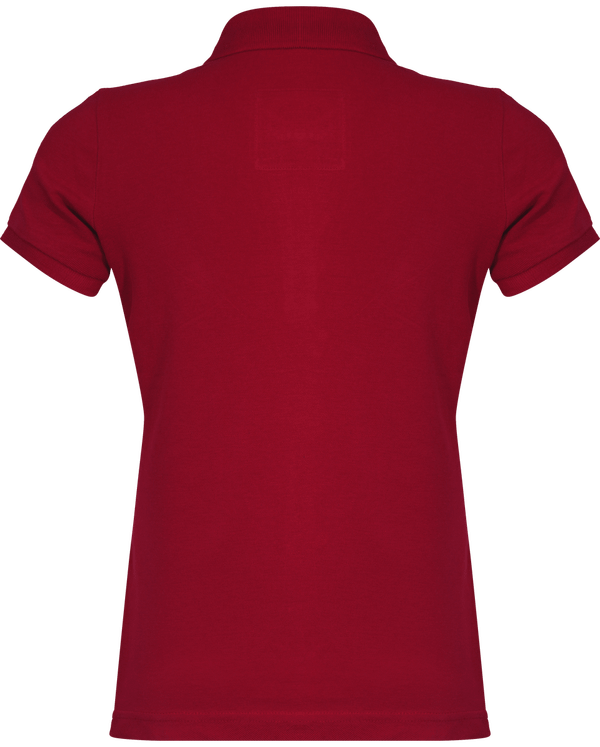 Polo vintage manches courtes femme dos Vintage Dark Red