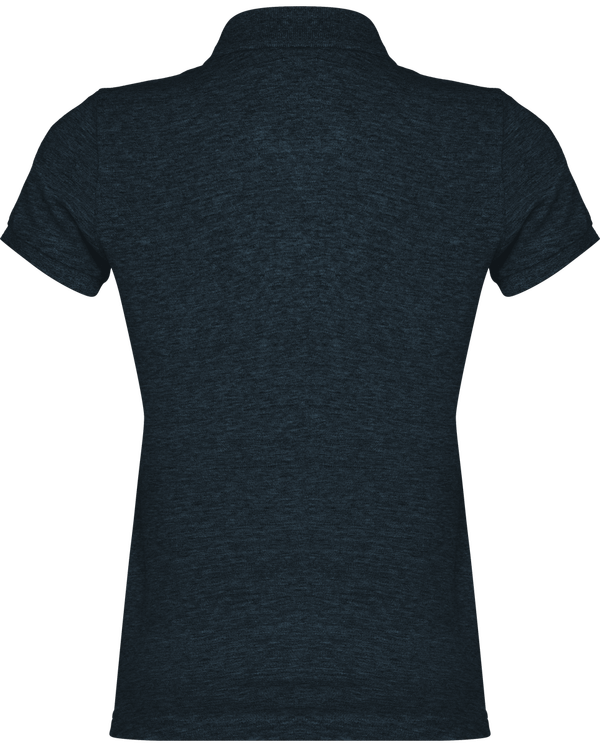 Polo vintage manches courtes femme dos Night Blue Heather