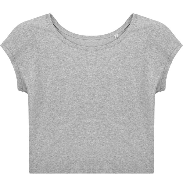 Tee shirt court femme stella flies face Heather Grey