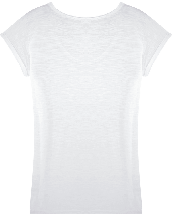 Tee shirt col v a bord francs stella invent slub dos White