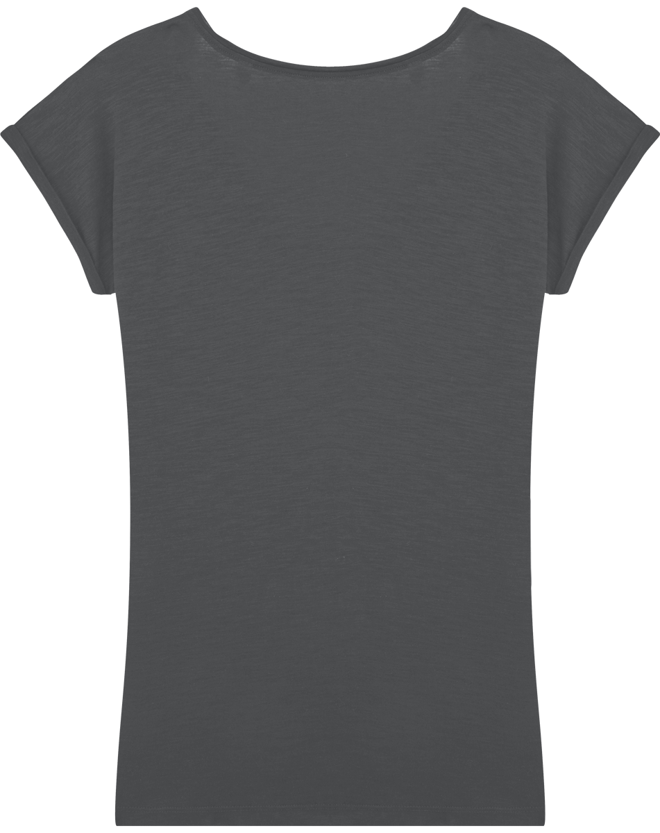 Tee shirt col v a bord francs stella invent slub dos Anthracite