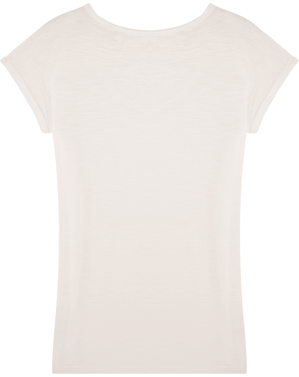 Tee shirt col v a bord francs stella invent slub dos Vintage White