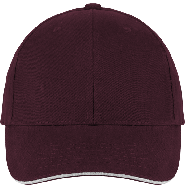 Casquette 6 Panneaux Bicolore À Personnaliser Sur Tunetoo : Burgundy / White