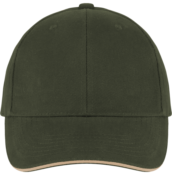 Casquette 6 Panneaux Bicolore À Personnaliser Sur Tunetoo : Olive Green / Beige