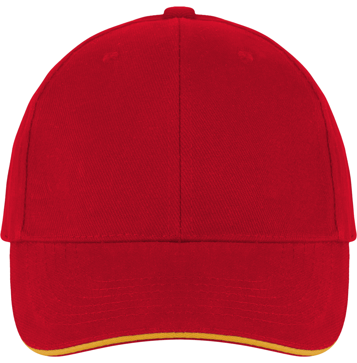 Customize Your 6-Panel Two-Tone Cap On Tunetoo Red / Yellow