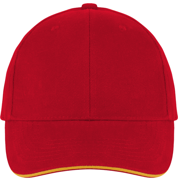 Casquette 6 Panneaux Bicolore À Personnaliser Sur Tunetoo : Red / Yellow
