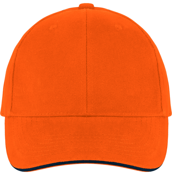 Casquette 6 Panneaux Bicolore À Personnaliser Sur Tunetoo : Orange / Navy
