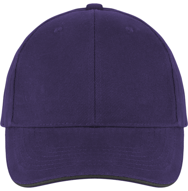Casquette 6 Panneaux Bicolore À Personnaliser Sur Tunetoo : Purple / Dark Grey