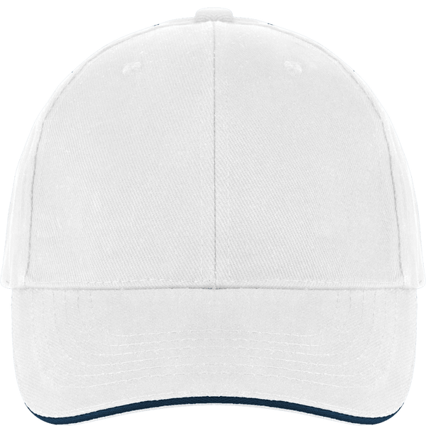 Casquette 6 Panneaux Bicolore À Personnaliser Sur Tunetoo : White / Navy