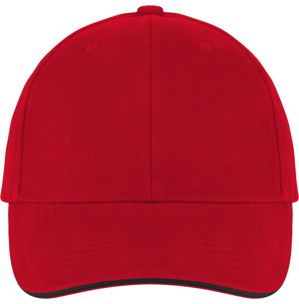 Casquette 6 Panneaux Bicolore À Personnaliser Sur Tunetoo : Red / Black