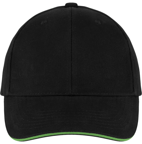 Casquette 6 Panneaux Bicolore À Personnaliser Sur Tunetoo : Black / Lime