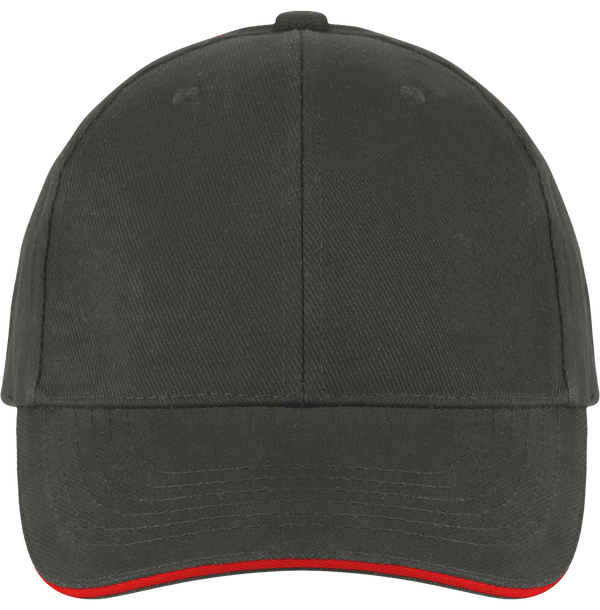 Casquette 6 Panneaux Bicolore À Personnaliser Sur Tunetoo : Slate Grey / Red