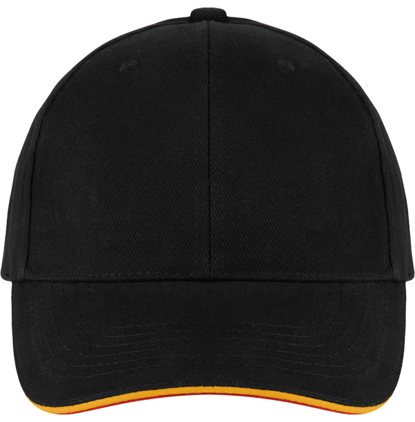 Casquette 6 Panneaux Bicolore À Personnaliser Sur Tunetoo : Black / Yellow / Red