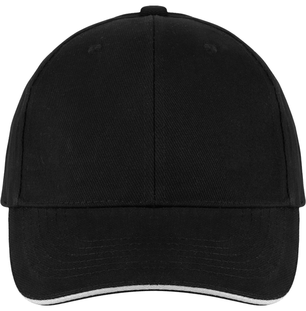 Casquette 6 Panneaux Bicolore À Personnaliser Sur Tunetoo : Black / White