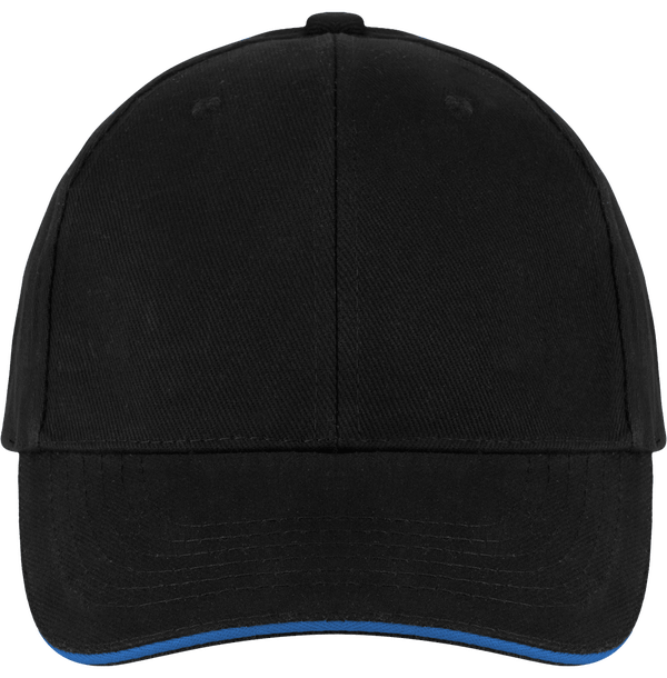 Casquette 6 Panneaux Bicolore À Personnaliser Sur Tunetoo : Black / Royal Blue