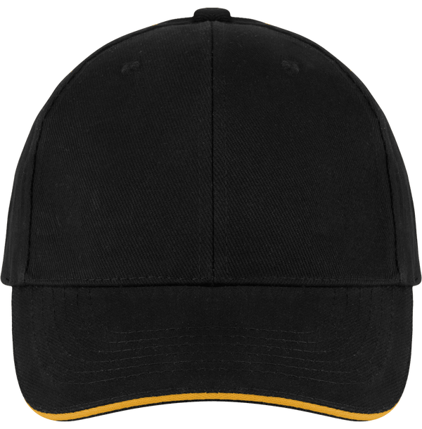 Casquette 6 Panneaux Bicolore À Personnaliser Sur Tunetoo : Black / Yellow