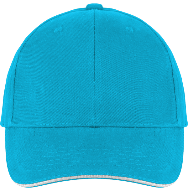 Casquette 6 Panneaux Bicolore À Personnaliser Sur Tunetoo : Surf Blue / Light Grey