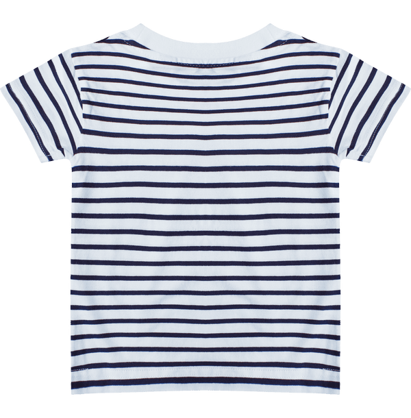 Tee shirt raye manches longues bebe dos White / Oxford Navy