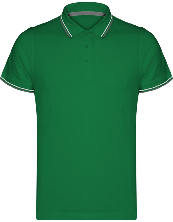 Piqué-Polohemd Für Herren | Bestickt Und Bedruckt Kelly Green / Light Grey / White