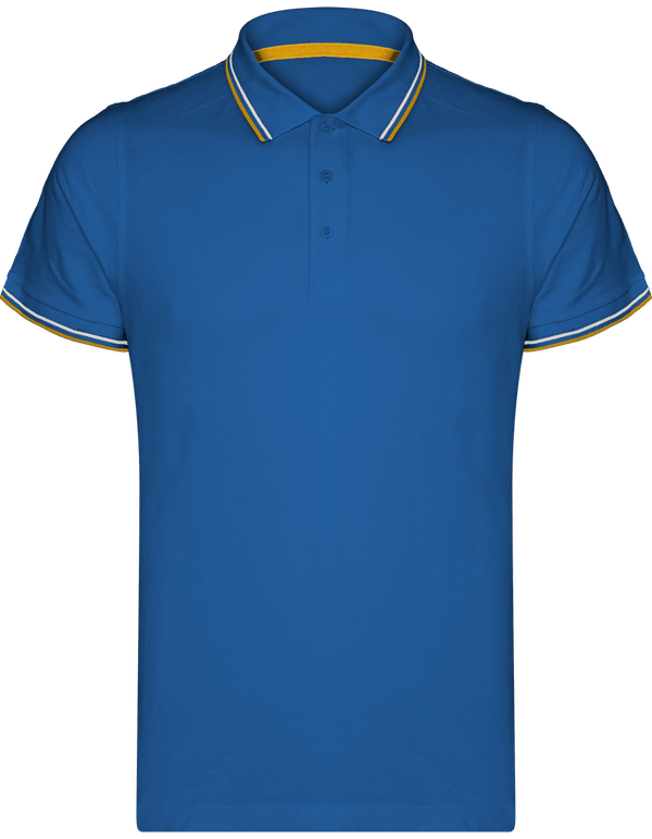 Piqué-Polohemd Für Herren | Bestickt Und Bedruckt Light Royal Blue / Yellow / White