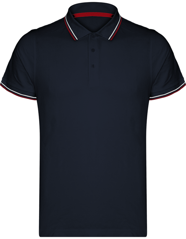 Piqué-Polohemd Für Herren | Bestickt Und Bedruckt Navy / Red / White