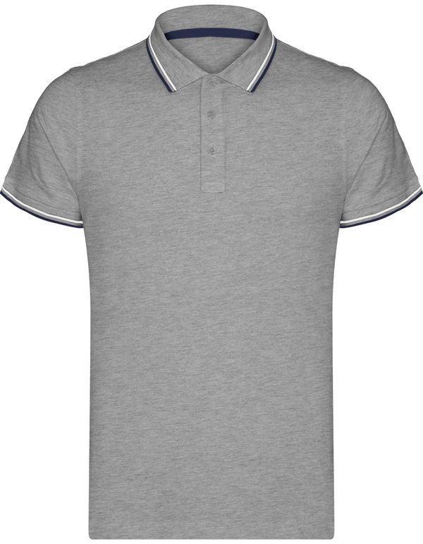 Piqué-Polohemd Für Herren | Bestickt Und Bedruckt Oxford Grey / Navy / White