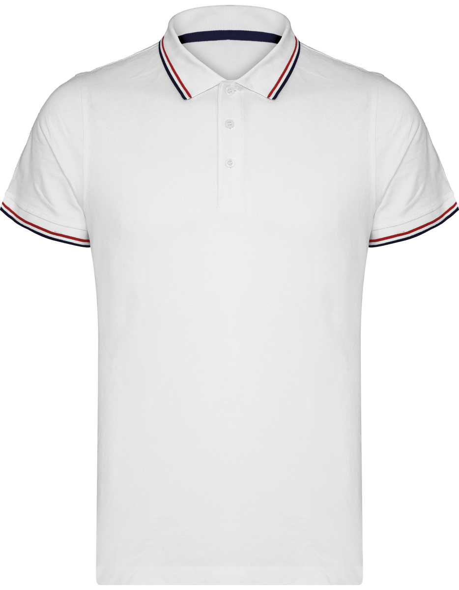Polo Maille Piquée Homme | Brodé Et Imprimé White / Navy / Red