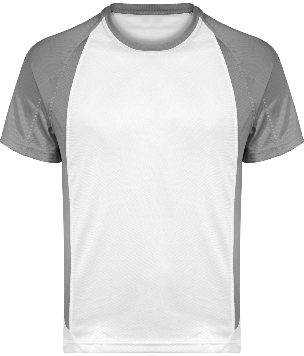 T-Shirt Bicolore Unisexe | Flex Et Impression White / Fine Grey