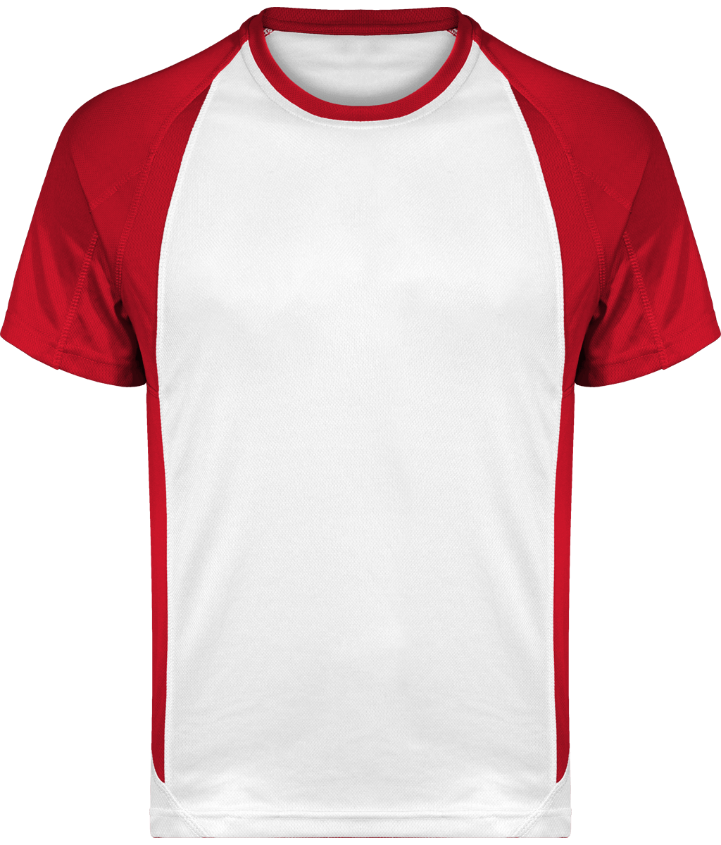 T-Shirt Bicolore Unisexe | Flex Et Impression White / Red