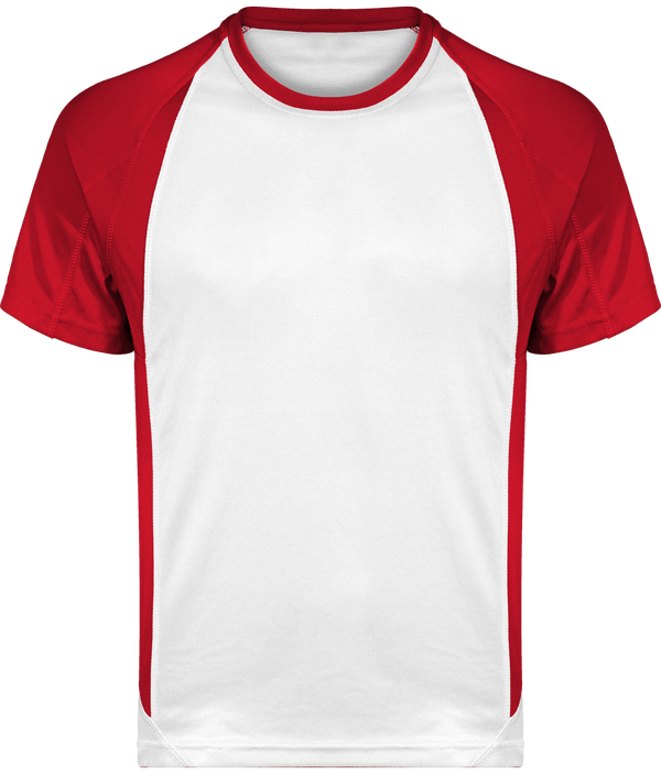 T-Shirt Bicolore Unisexe | Flex Et Impression White / Red
