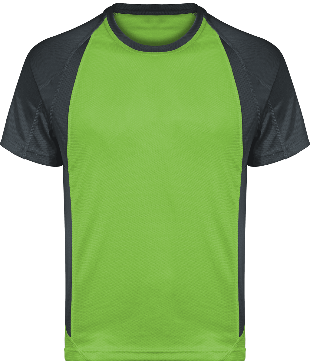 T-Shirt Bicolore Unisexe | Flex Et Impression Lime / Dark Grey