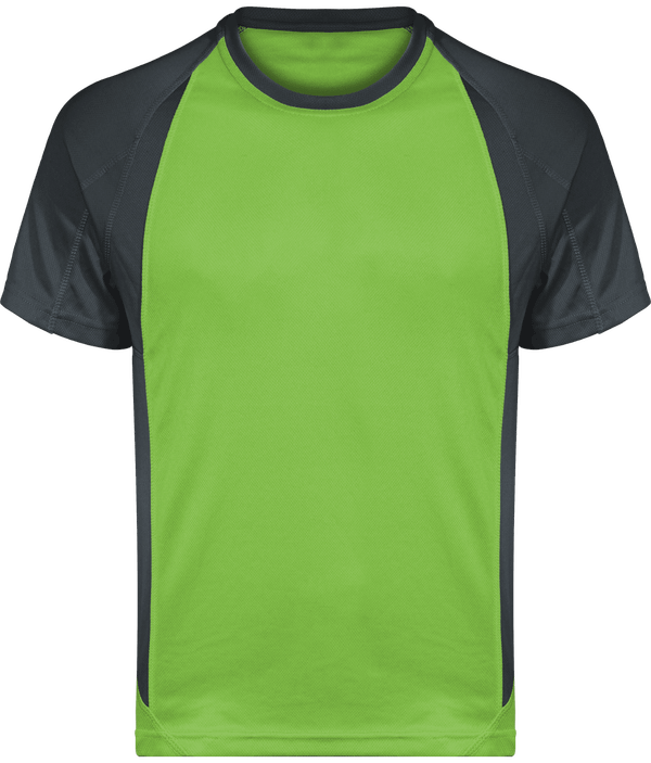 T-Shirt Bicolore Unisexe | Flex Et Impression Lime / Dark Grey