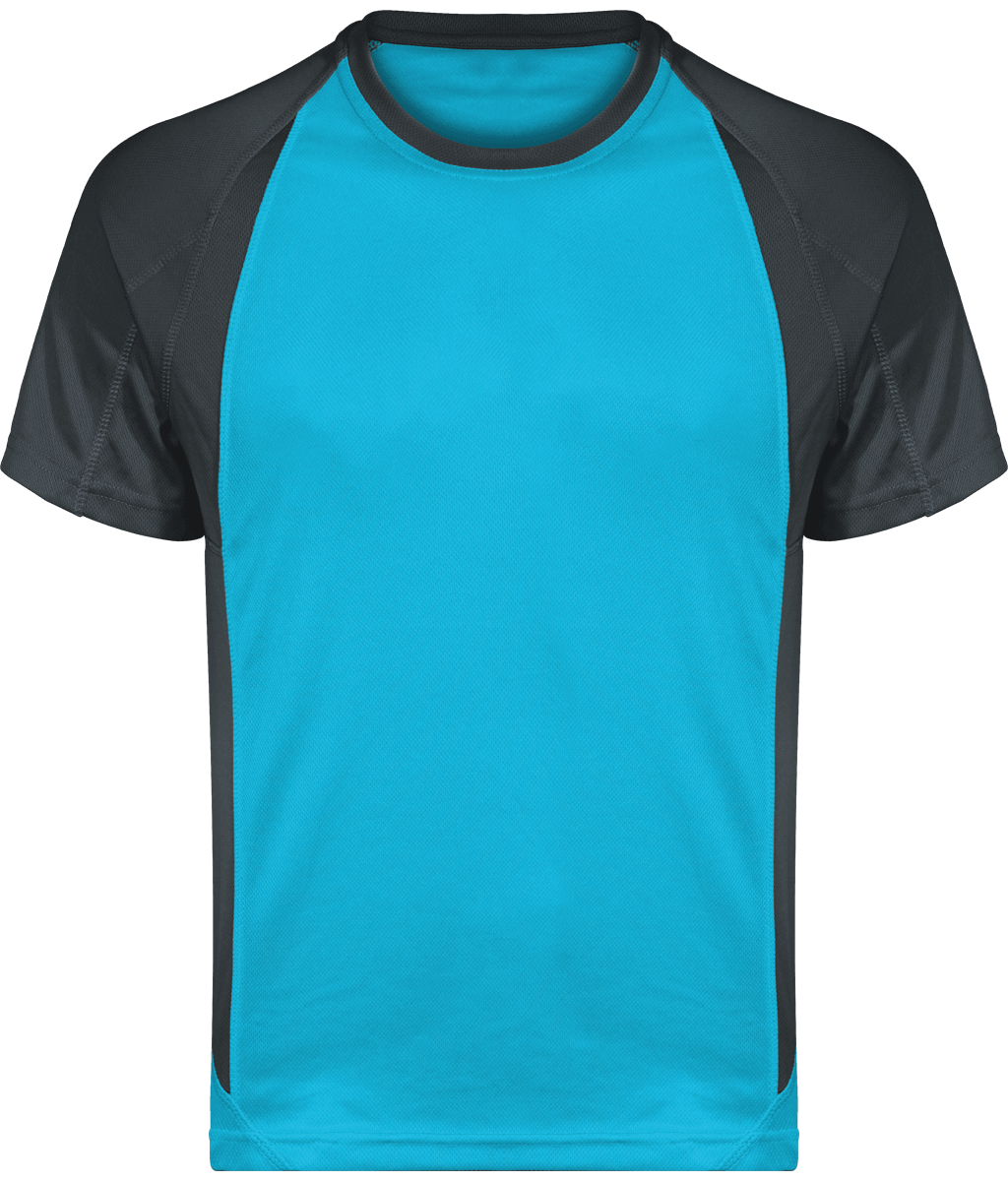 T-Shirt Bicolore Unisexe | Flex Et Impression Light Turquoise / Dark Grey