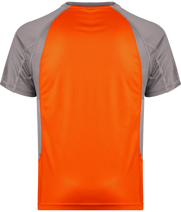 Tee shirt sport bicolore unisexe dos Orange / Fine Grey