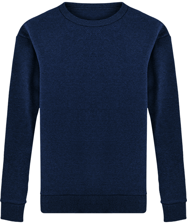 Sweat shirt unisexe a emmanchures redescendues stanley join face Black Heather Blue