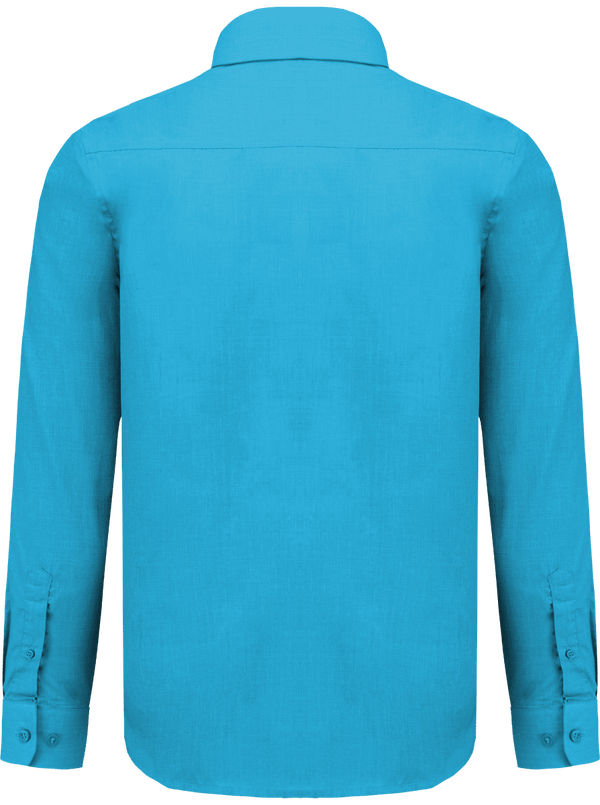 Chemise manches longues homme dos Bright Turquoise