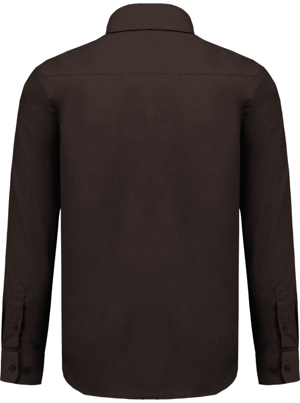 Chemise manches longues homme dos Brown