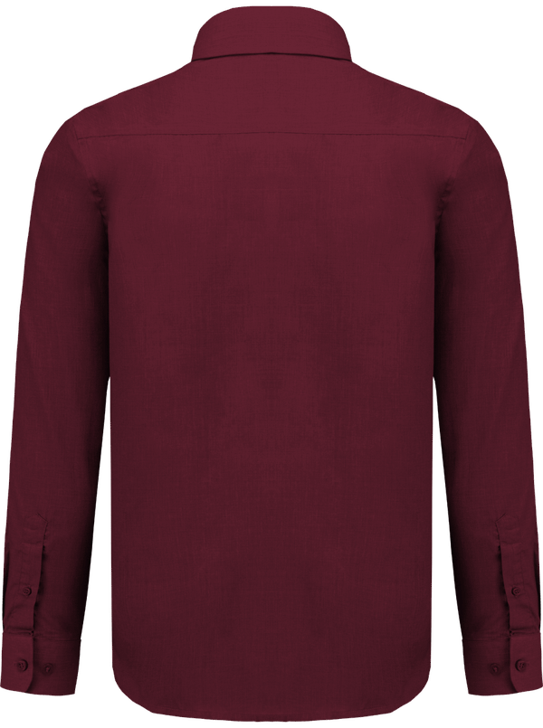 Chemise manches longues homme dos Wine