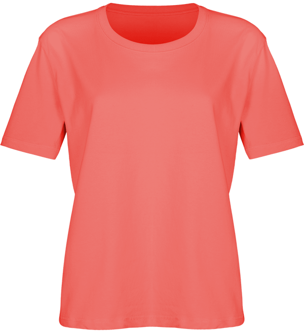 Tee shirt femme coupe boxy stella fringes face Coral Wave