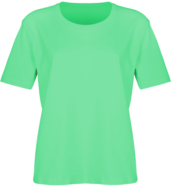 Tee shirt femme coupe boxy stella fringes face Chameleon Green