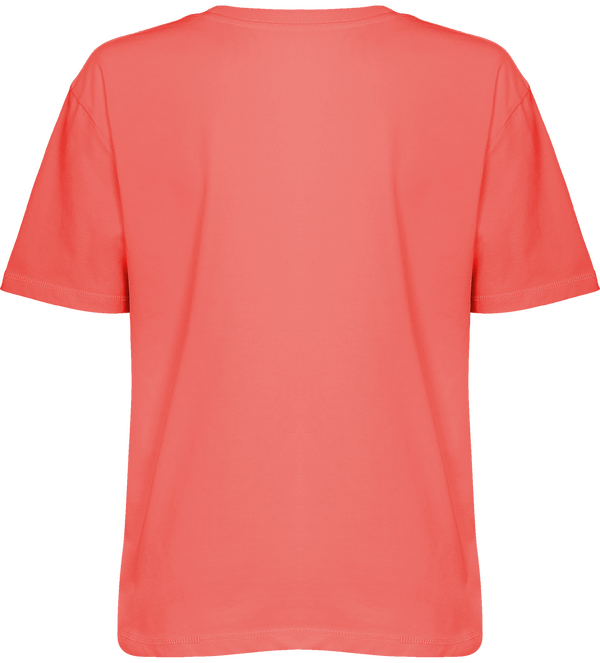 Tee shirt femme coupe boxy stella fringes dos Coral Wave