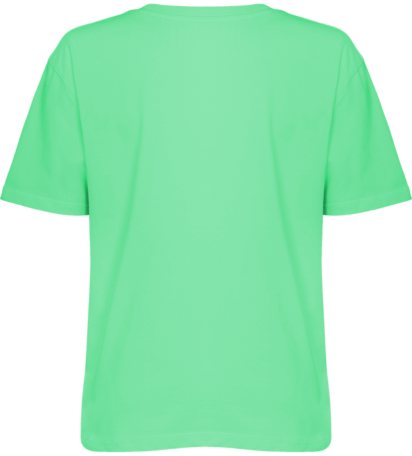 Tee shirt femme coupe boxy stella fringes dos Chameleon Green