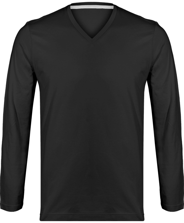 Langarm-T-Shirt Mit V-Ausschnitt Für Herren Dark Grey